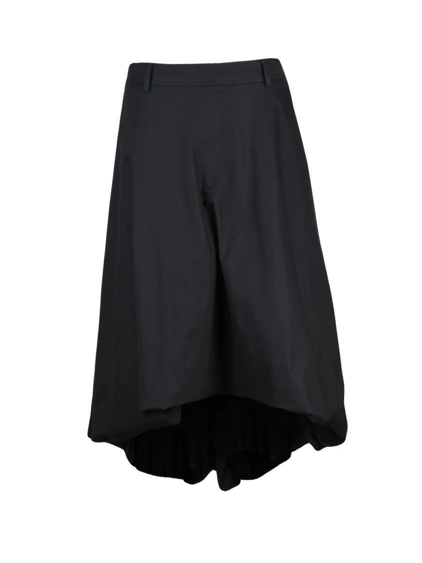 Moschino Black Stretch Cotton Zip Asymmetric Skirt