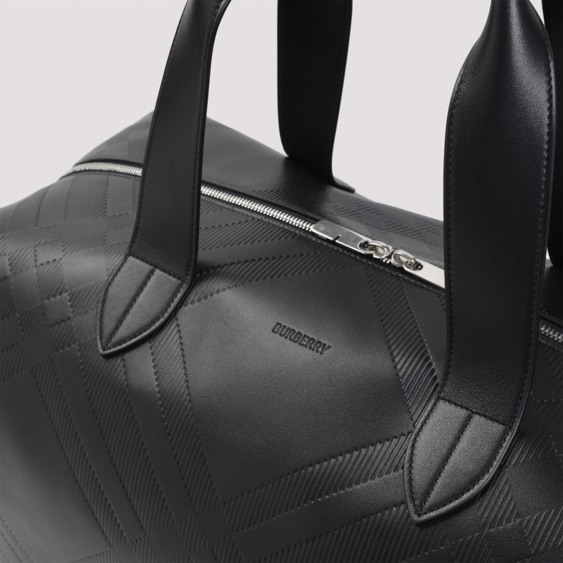 Burberry Black Leather Weekender Bag