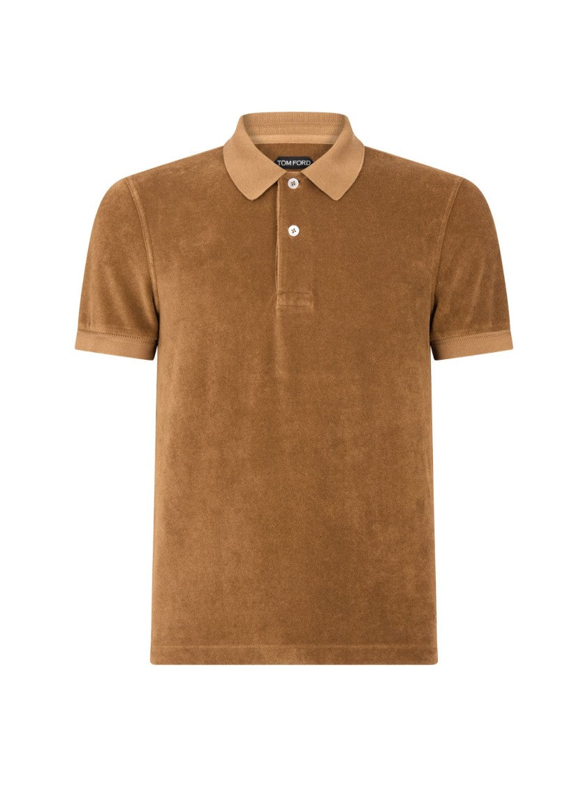 Tom Ford Toffee Cotton Blend Polo Shirt