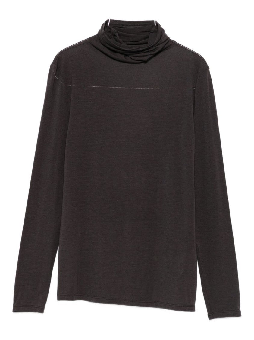 Antonelli Draped Turtleneck Long Sleeved Top