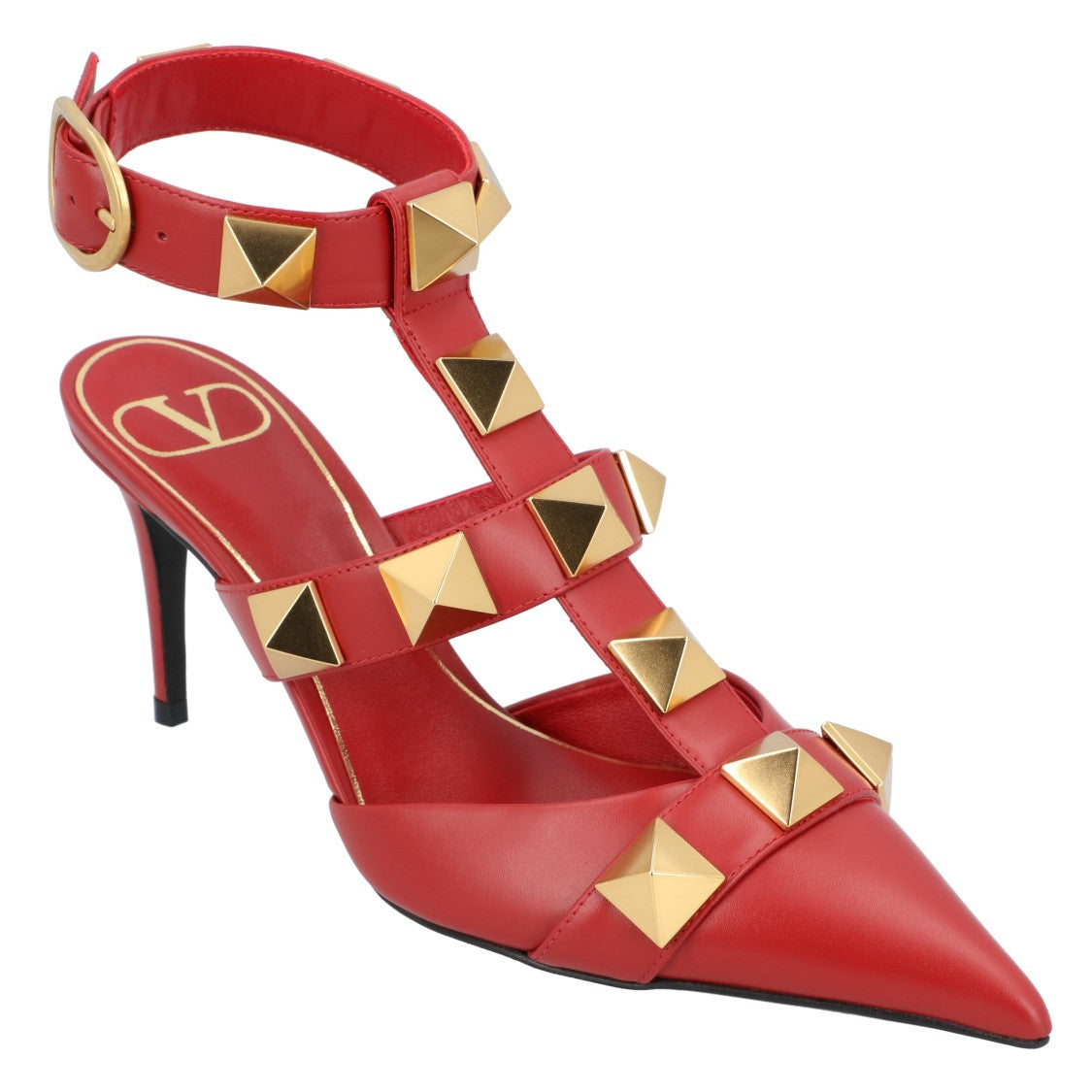 Valentino Roman Stud Pumps 80Mm Red