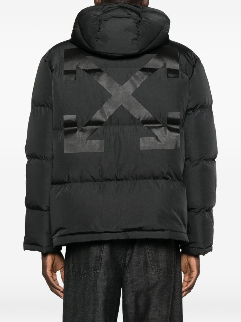 Off-White Boxy Black Puffer Jacket With Hood