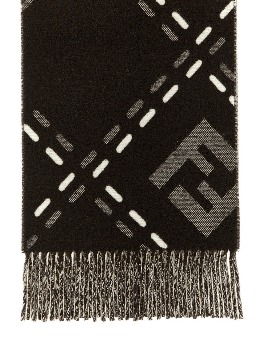 Fendi Selleria Macro Check Wool Scarf