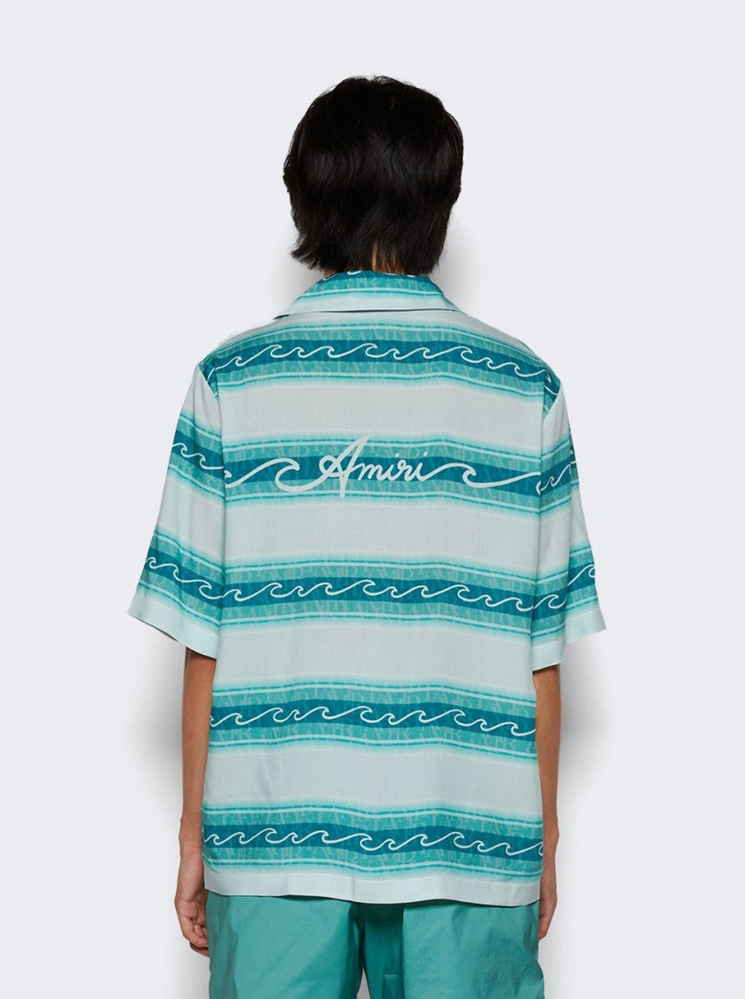 Amiri Wave Baja Shirte Shirt Sea Blue