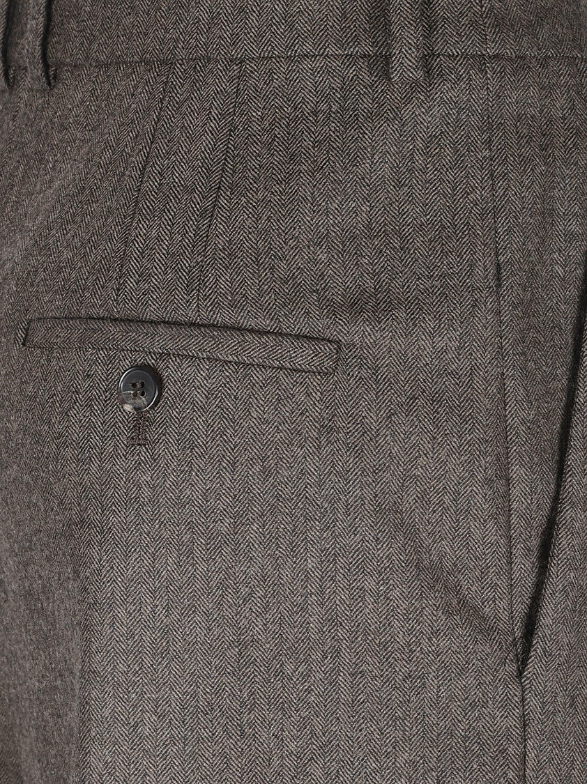 Saint Laurent Wool Pleated Wide-Leg Pants