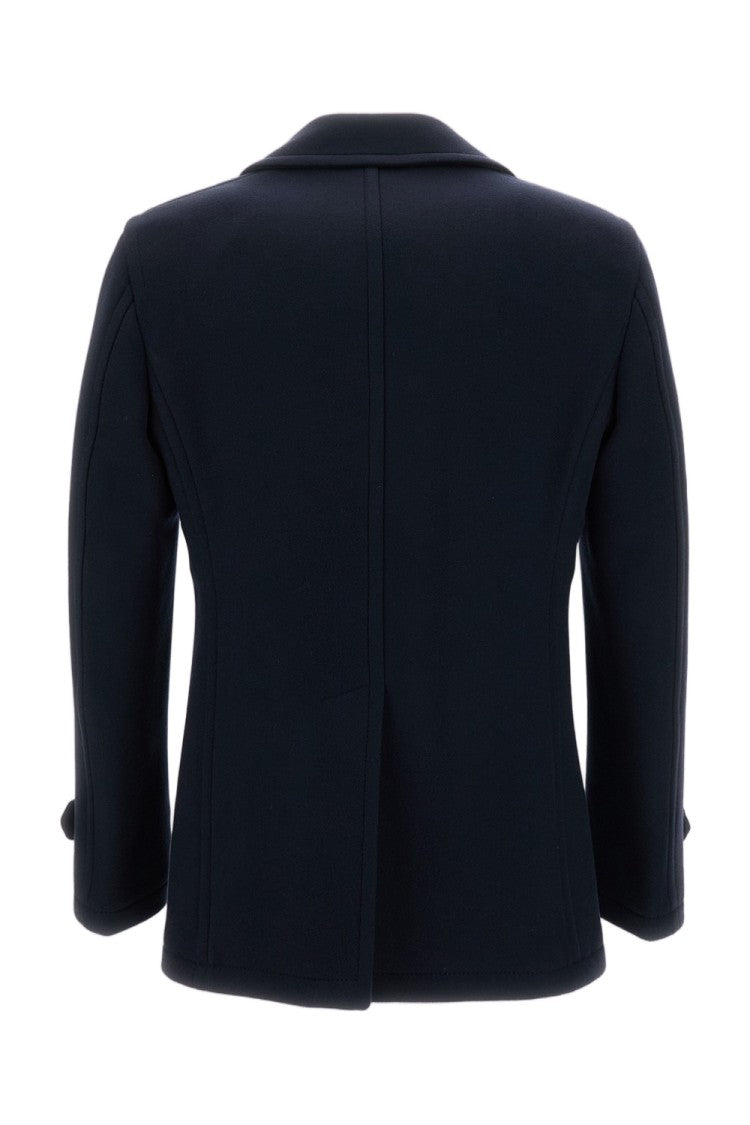 Tagliatore Blue Monaco Double Breasted Wool Peak Lapels Blazer