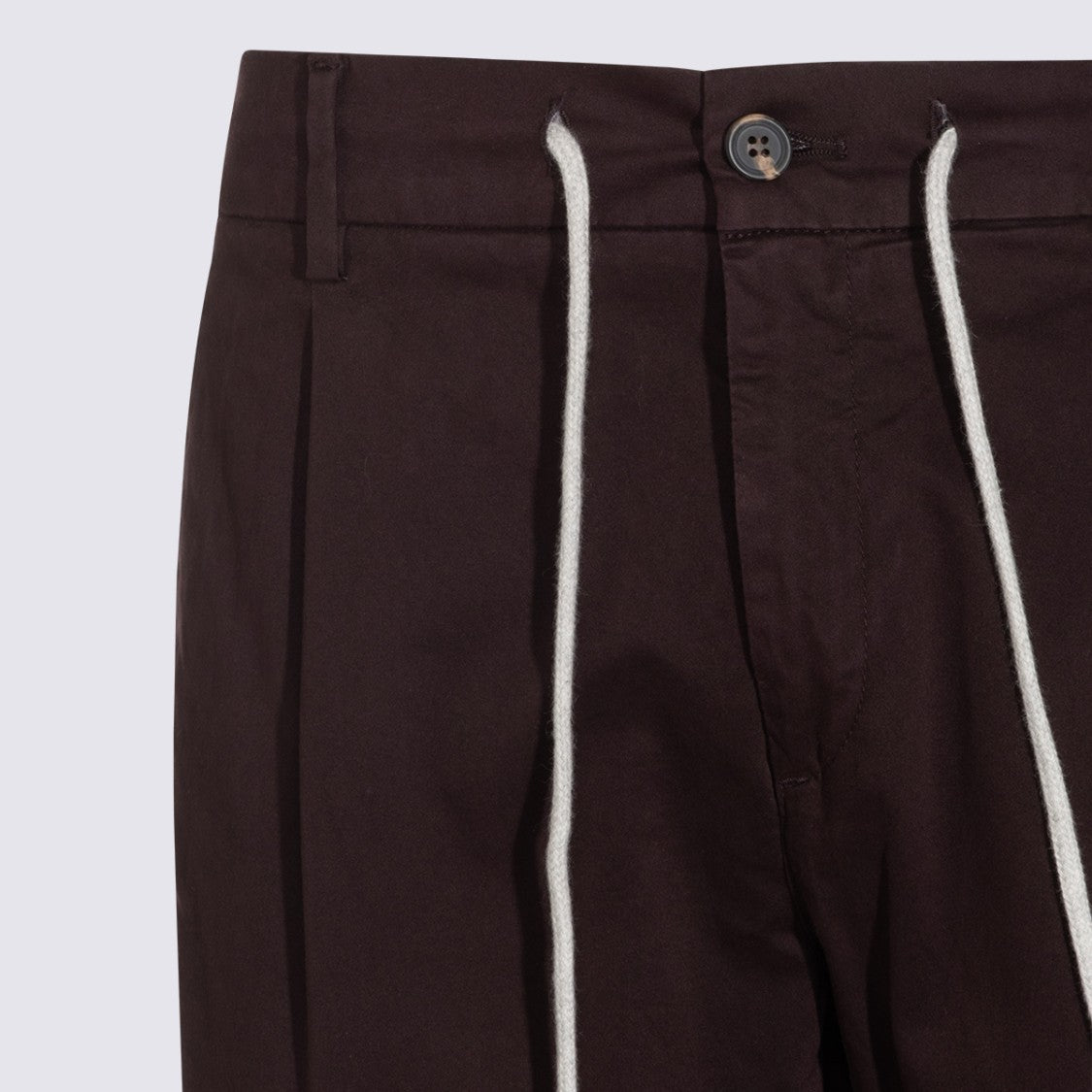 Eleventy Slim Tapered Trousers With Elasticated Waistband And Button Closure