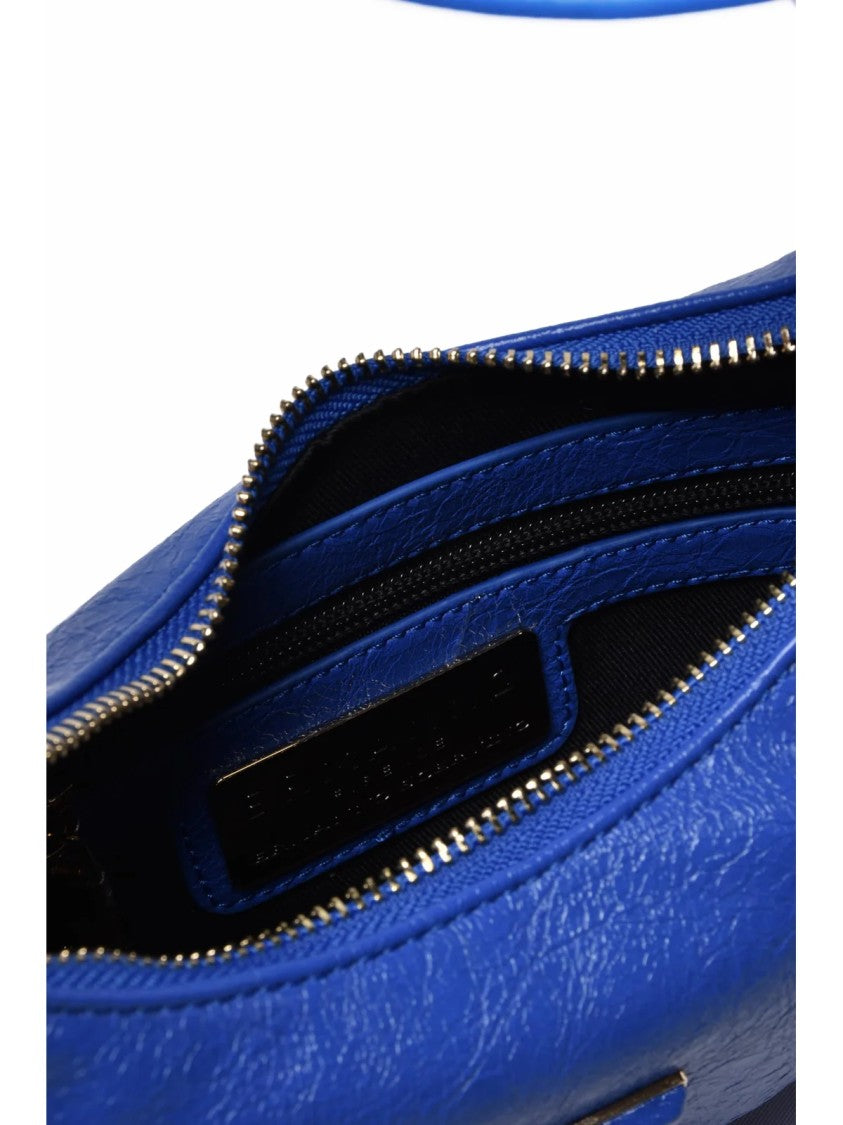 Ermanno Firenze Crescent-Shaped Mini Shoulder Bag With Zip Closure And Hardware Accents