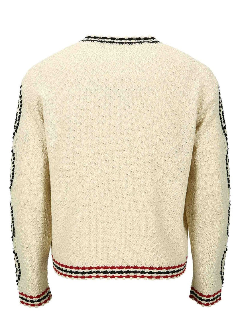 Andersson Bell Textured Knit White Cardigan