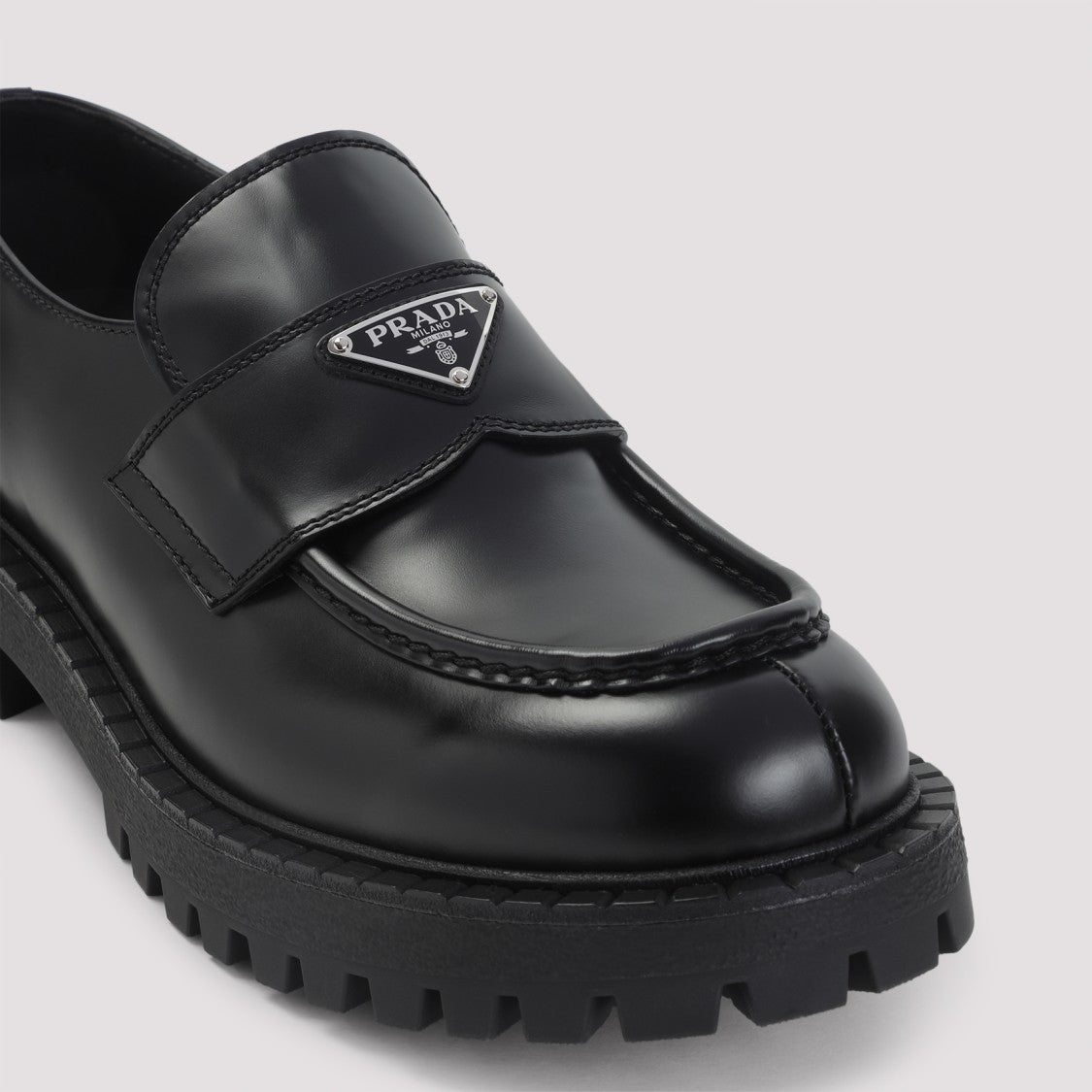 Prada Black Calf Leather Loafers