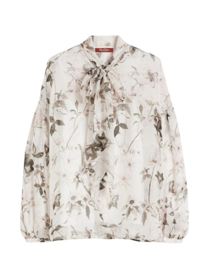 Max Mara White Blouse With Concealed Button Placket