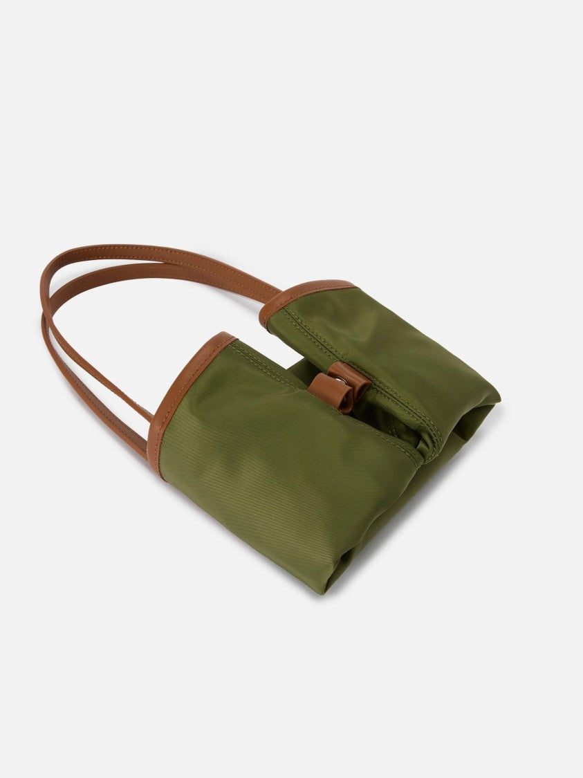 Mc2 Saint Barth Mid-Sized Nylon Shoulder Bag With Logo Print And Zip Closure