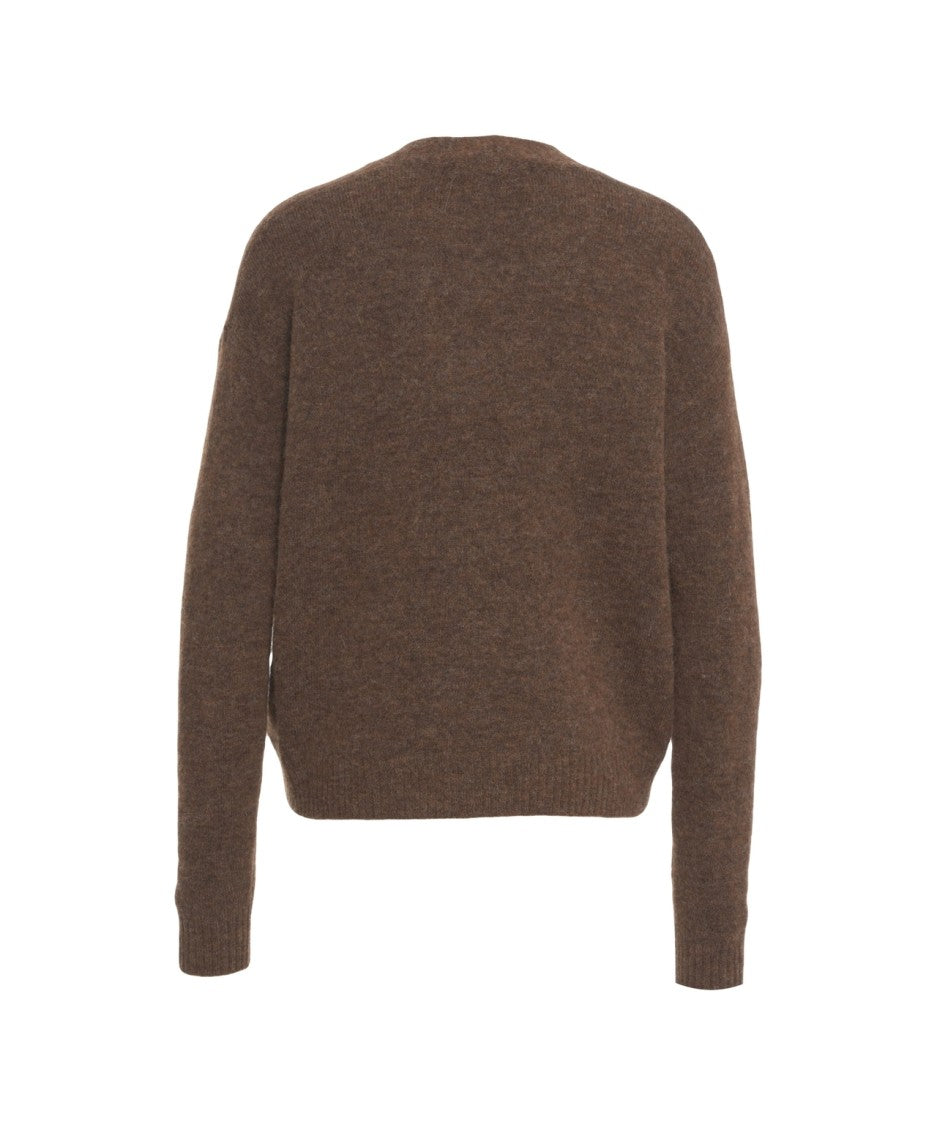 Kaos Cropped Knit Cardigan With V-Neckline And Button-Down Front