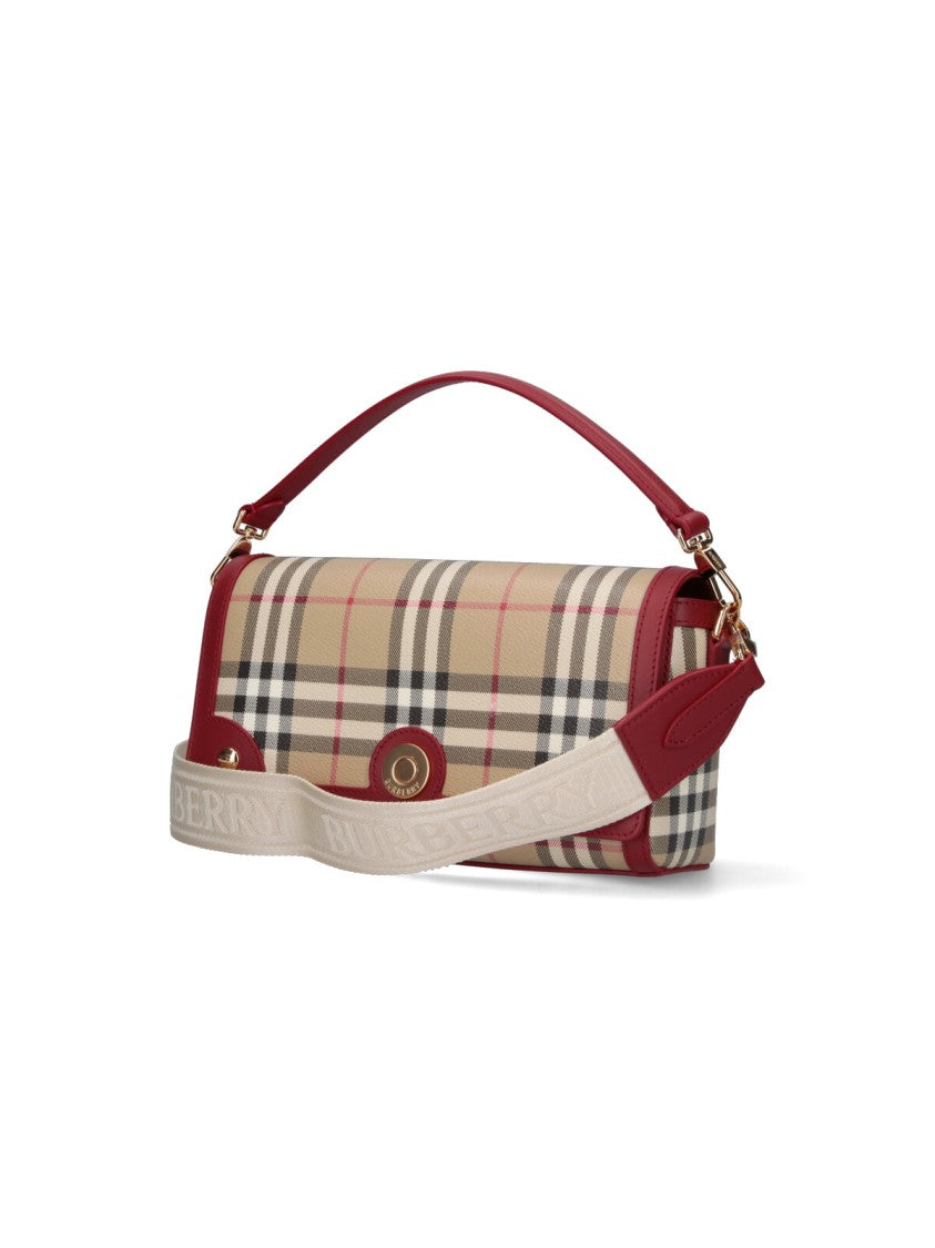 Burberry Beige Check Fabric Handbag