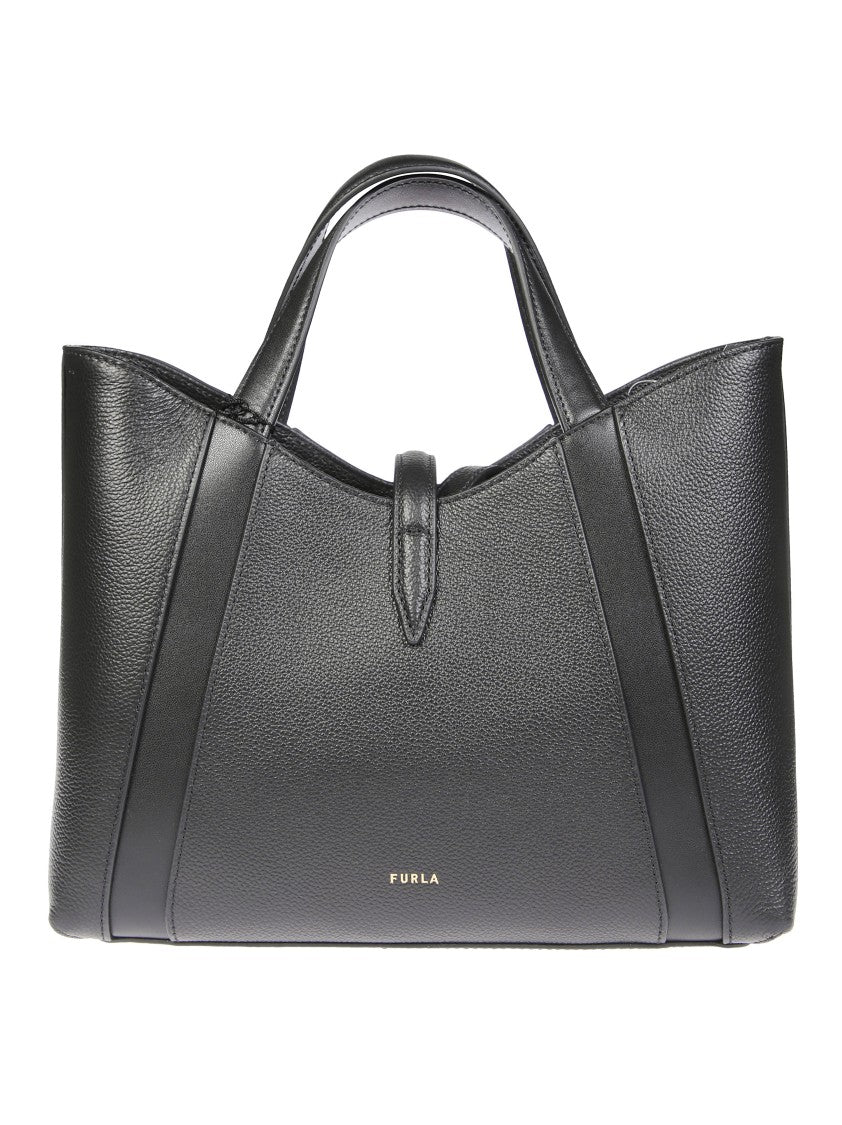 Furla Structured Black Leather Tote