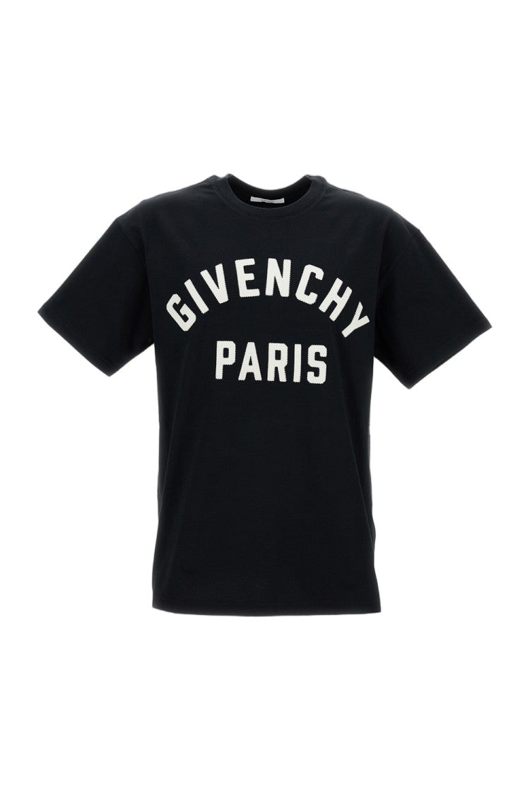 Givenchy Regular Fit Cotton T-Shirt With Grosgrain Logo Detail
