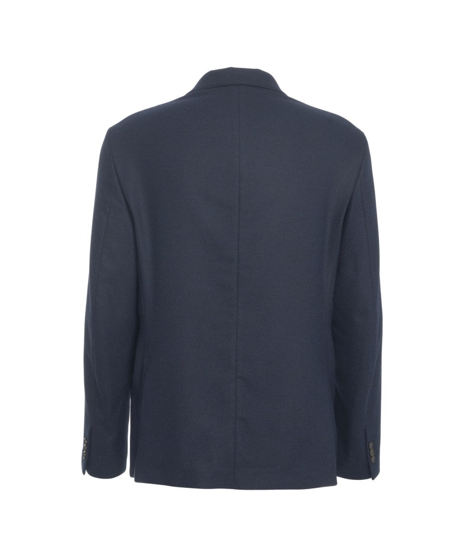 Paolo Pecora Double-Breasted Blazer With Tailored Fit And Flap Pockets