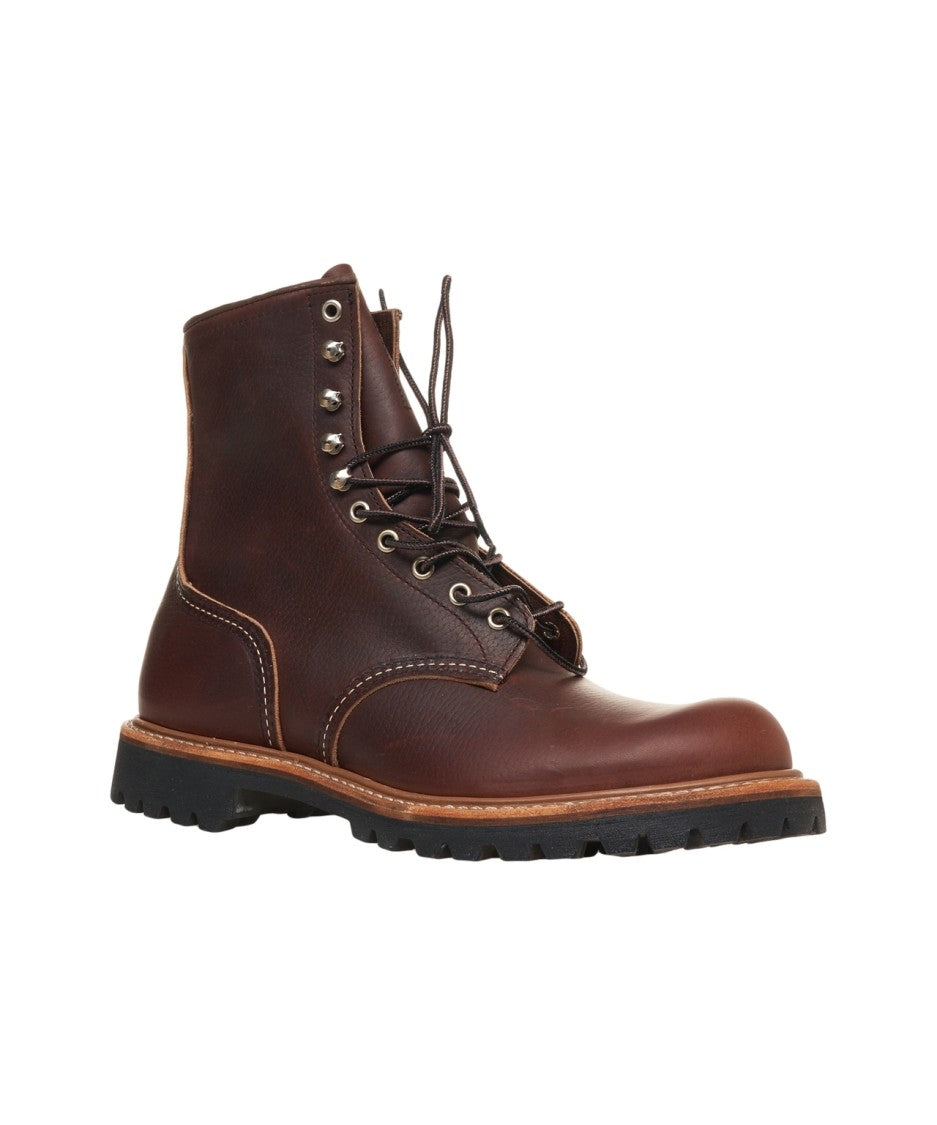 Red Wing Brown Leather Logger Boots