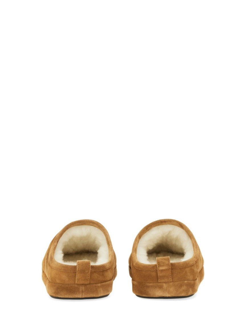 Balenciaga Alaska Shearling-Lined Calfskin Slippers