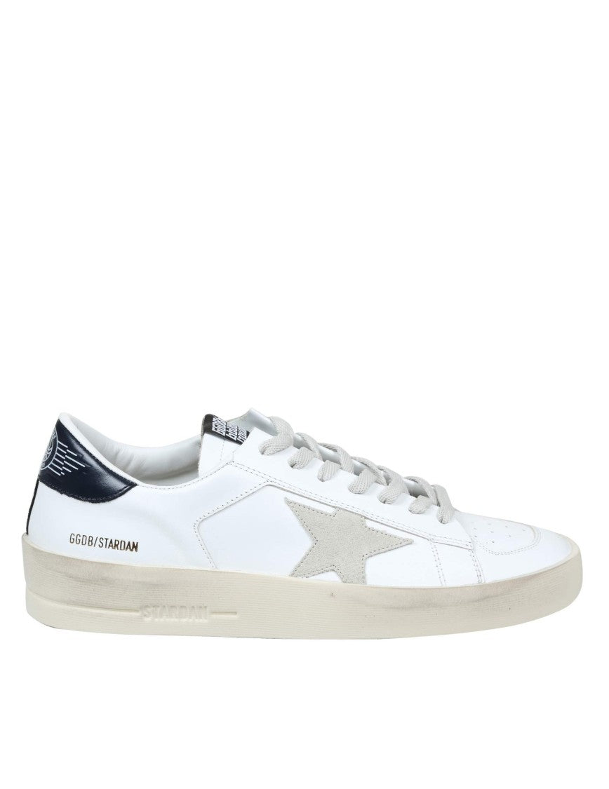Golden Goose Stardan Leather Sneakers With Vintage Treatment And Asymmetrical Design