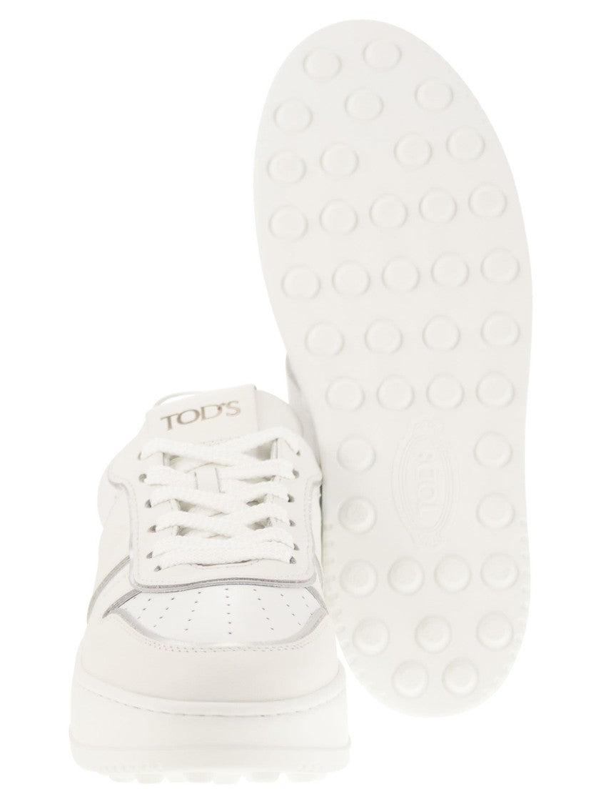 Tod's Soft Leather Platform Sneakers With Embossed Logo