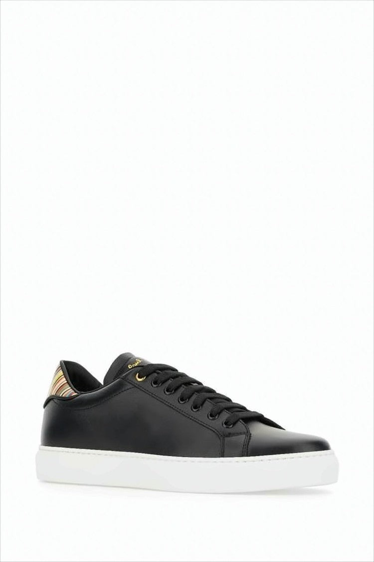 Paul Smith Smooth Leather Low-Top Sneakers With Multicolored Striped Detail