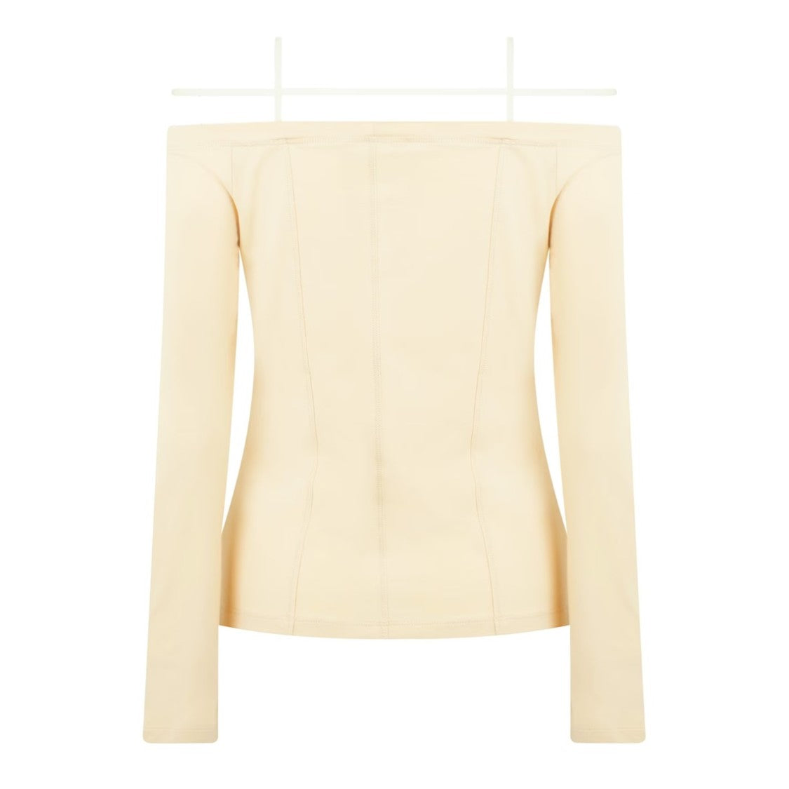 Jacquemus Fitted Off-Shoulder Long-Sleeve Top With Double Straps