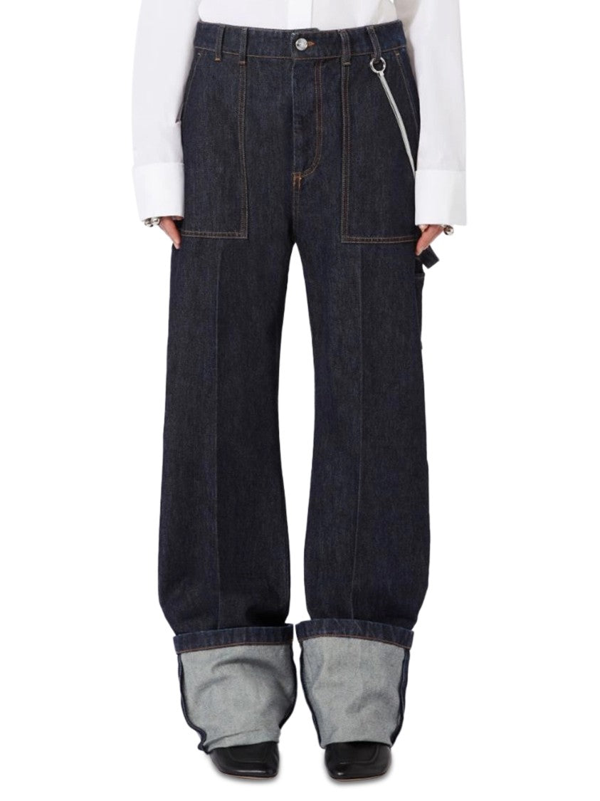 Max Mara Wide-Leg Denim Pants With Indigo Wash
