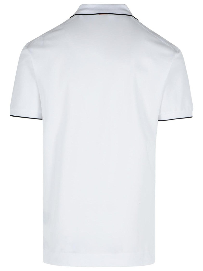 Zegna White Cotton Polo Shirt