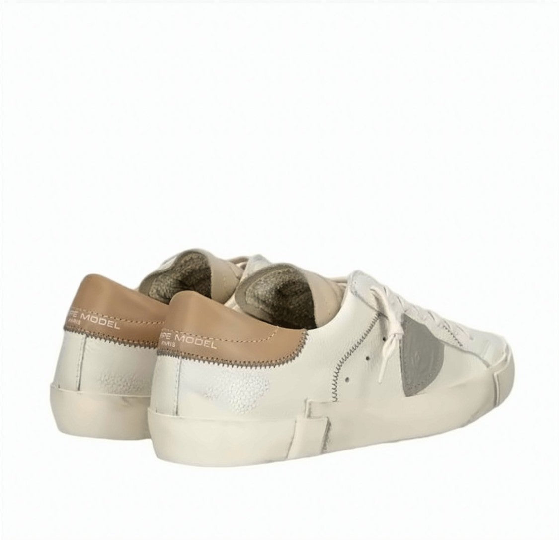 Philippe Model Prsx Low Leather Distressed Sneakers