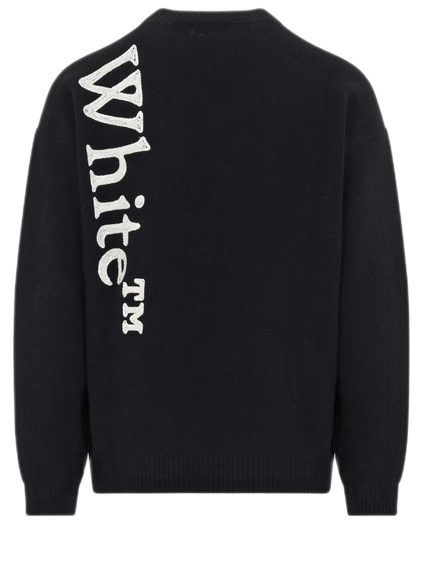 Off-White Black Logo Wool-Blend Sweater