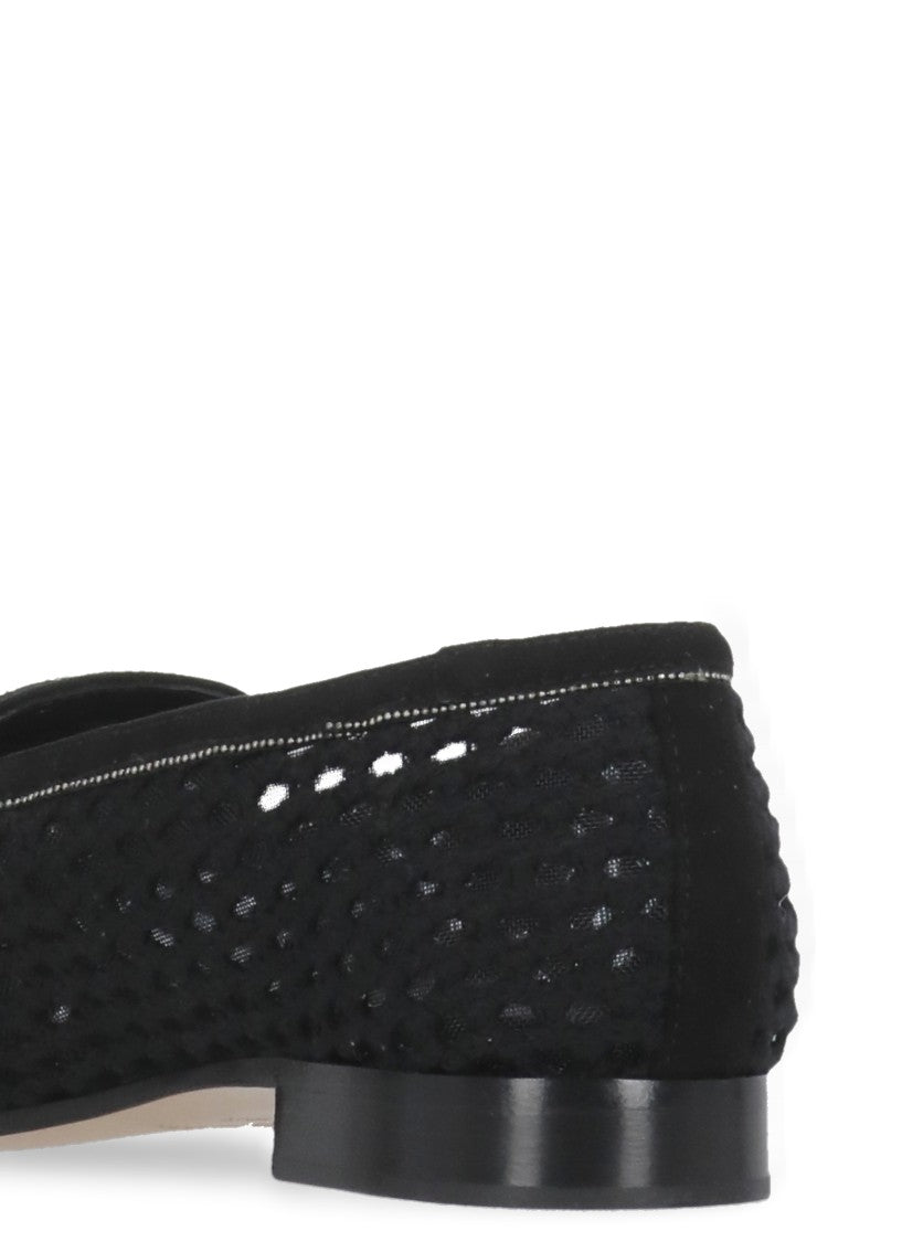 Fabiana Filippi Black Fabiana Filippi Fabric And Leather Loafers
