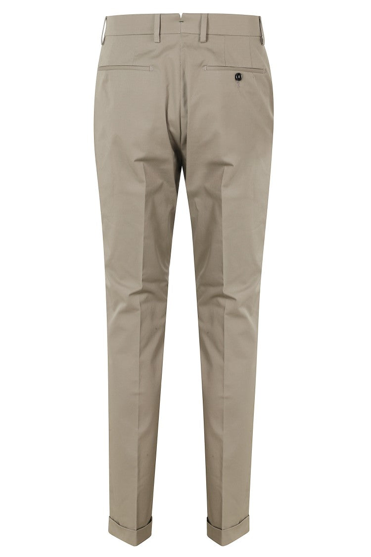 Berwich Taupe Yretro Darts Turn-Up Cotton-Blend Trousers