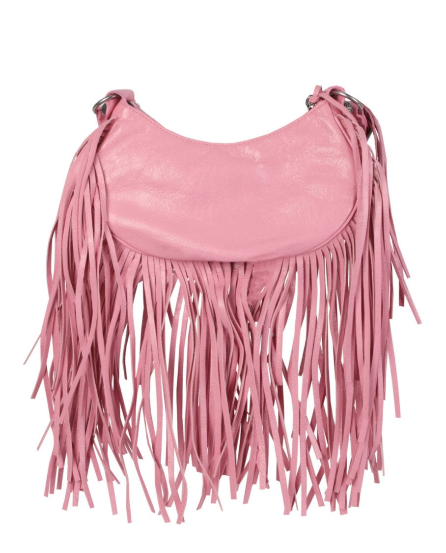 Balenciaga Fringe-Detail Lambskin Leather Shoulder Bag
