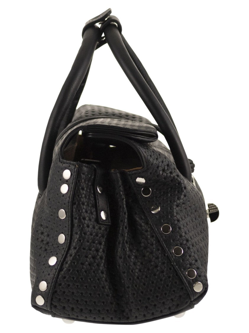 Zanellato Structured Black Calfskin Leather Shoulder Bag