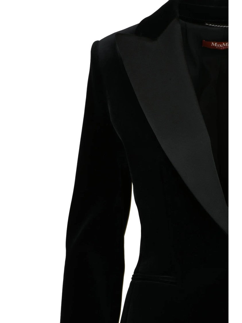 Max Mara Black Cotton Velvet Blazer