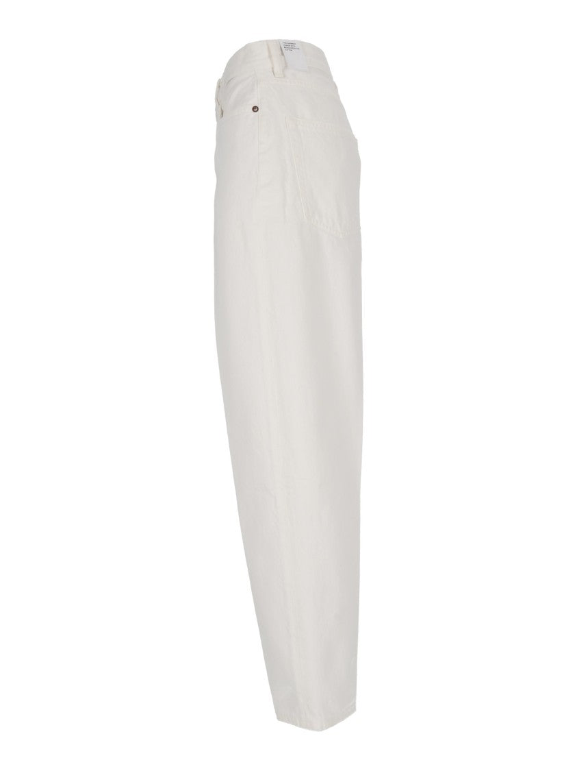 Agolde High-Rise Vintage Tapered Jeans In Off-White