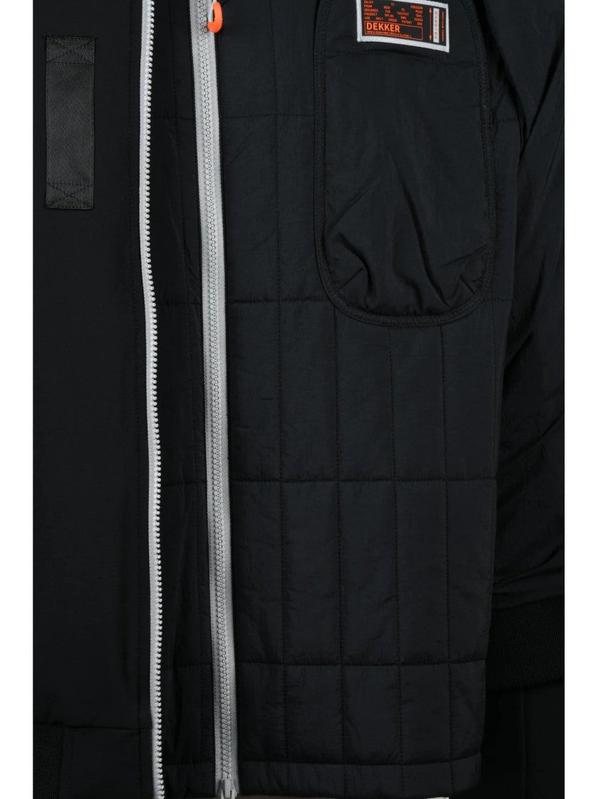 Dekker Quilted Black Jacket With Zip Closure And Padded Interior