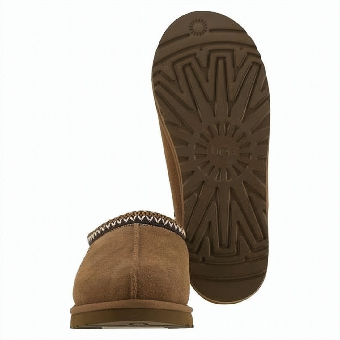 Ugg Slip-On Brown Suede Sneakers With Zigzag Stitch Detail