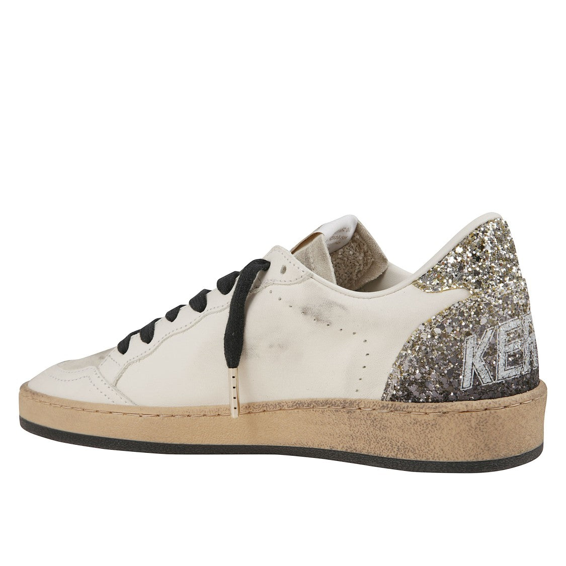 Golden Goose Black Vintage Leather Sneakers With Silver Star