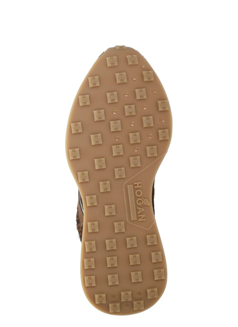 Hogan Brown Pony Hair Low-Top Sneakers