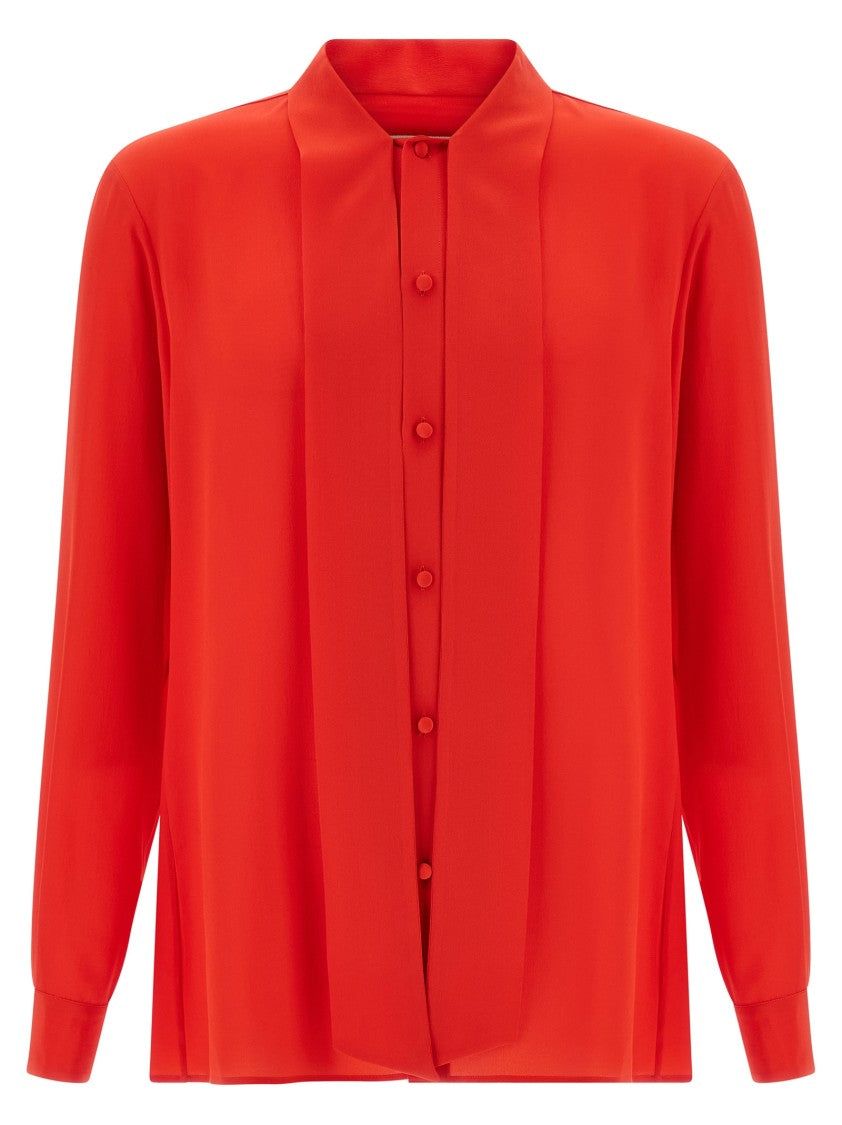 Valentino Garavani Crêpe De Chine Slim Fit Silk Shirt