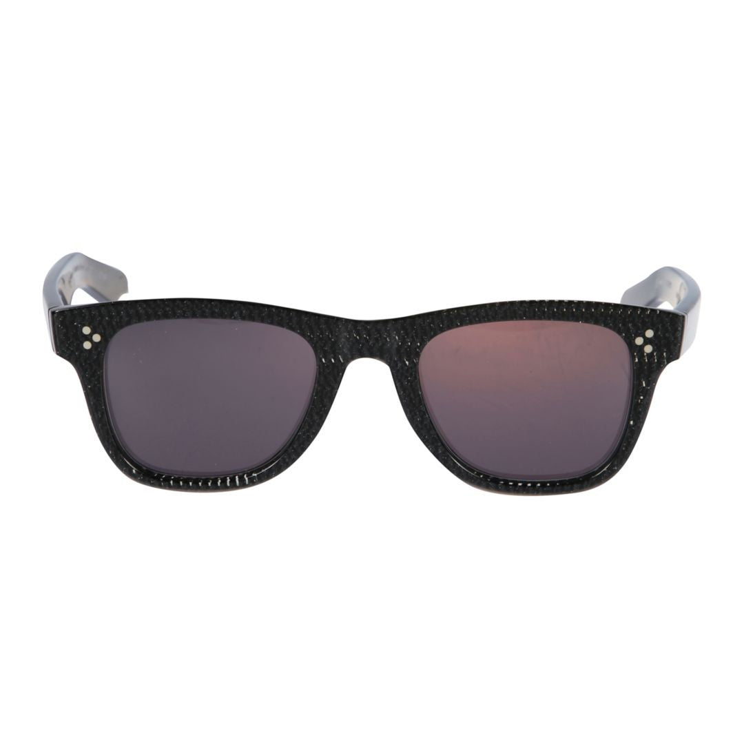 Kador Voyager 23 Textured Black Rectangular Sunglasses With Reflective Lenses