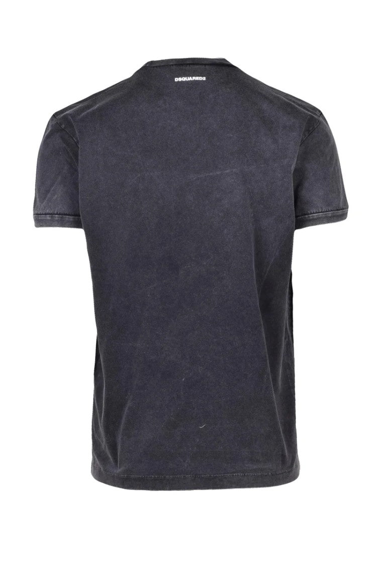 Dsquared2 Washed Black Graphic Print T-Shirt