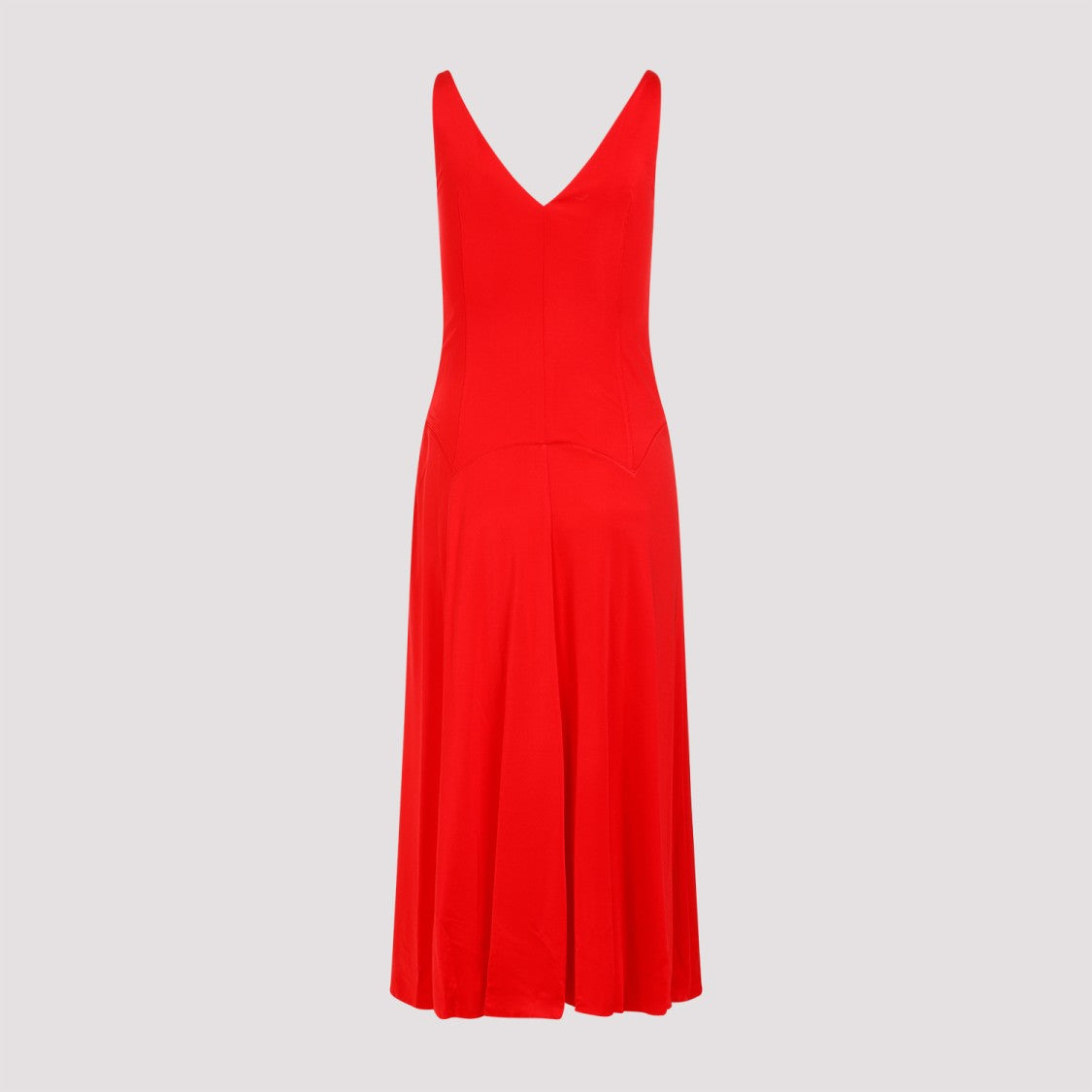 Lanvin Red Flame Sleeveless A-Line Midi Dress
