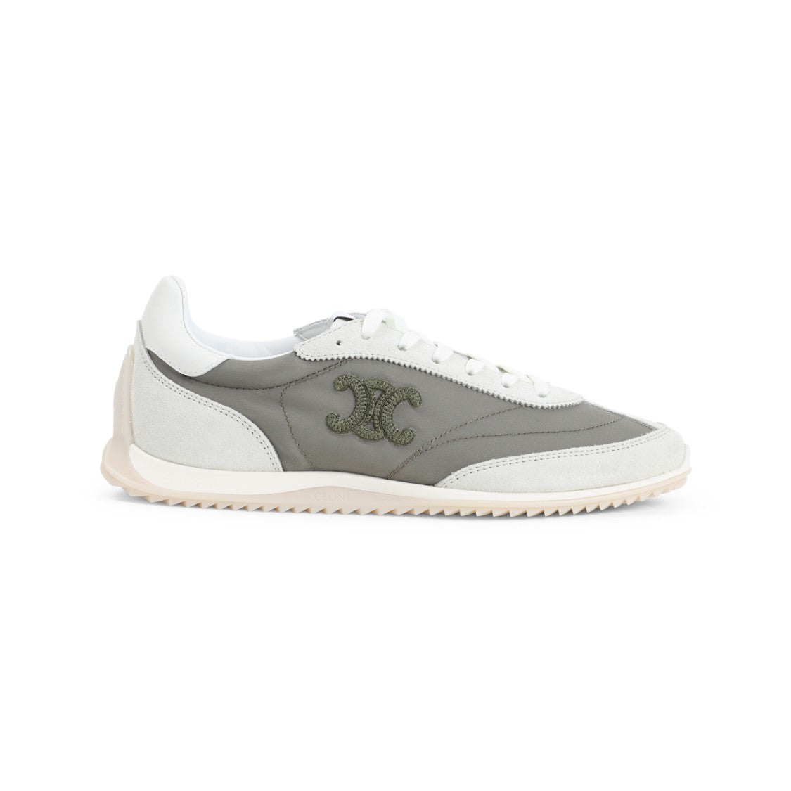 Celine Nylon Sneakers With Suede Inserts And Textured Sole