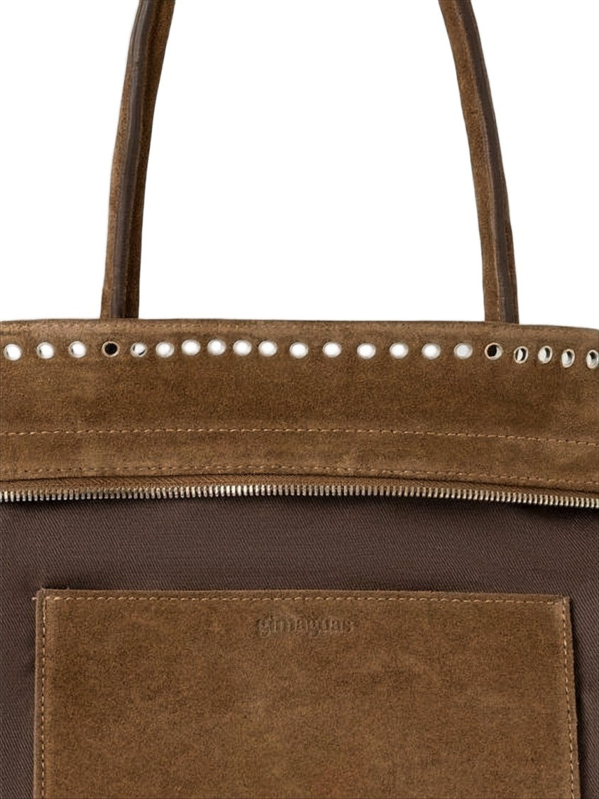 Gimaguas Trapezoidal Suede Leather Shoulder Bag