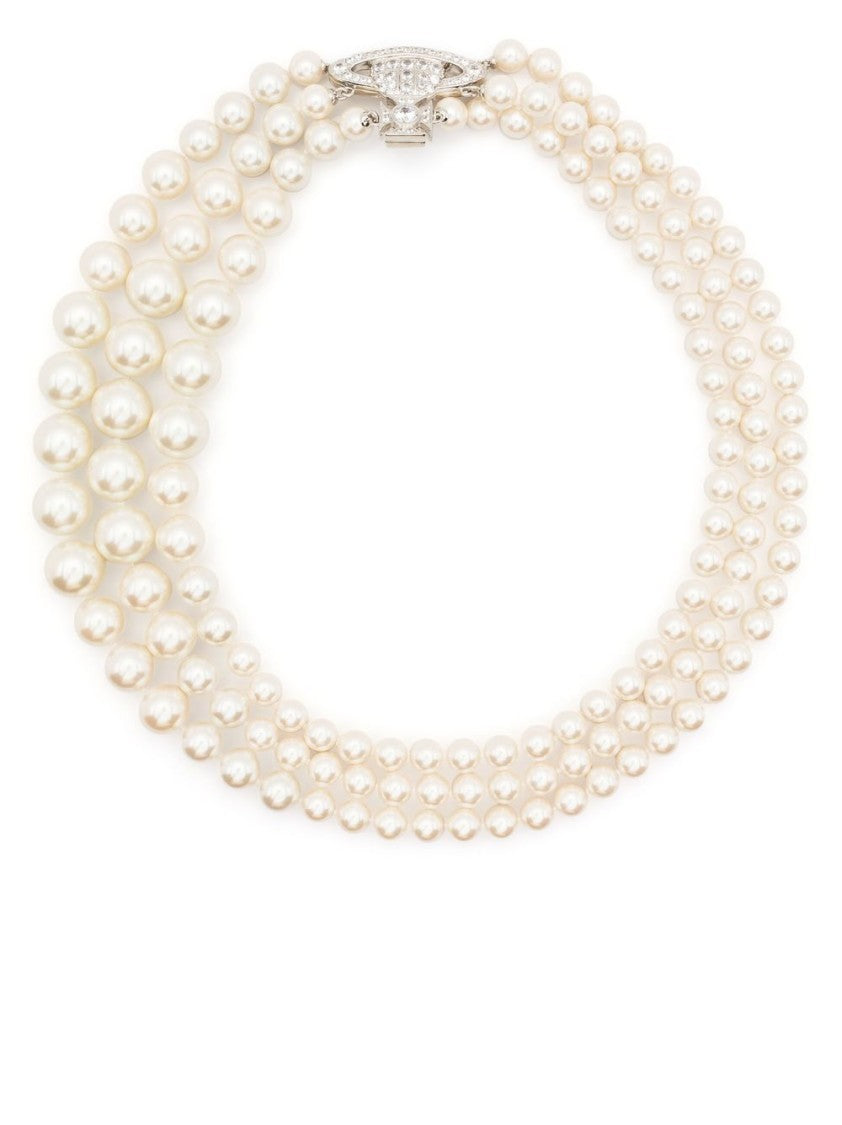 Vivienne Westwood Multi-Strand Pearl Necklace With Decorative Clasp