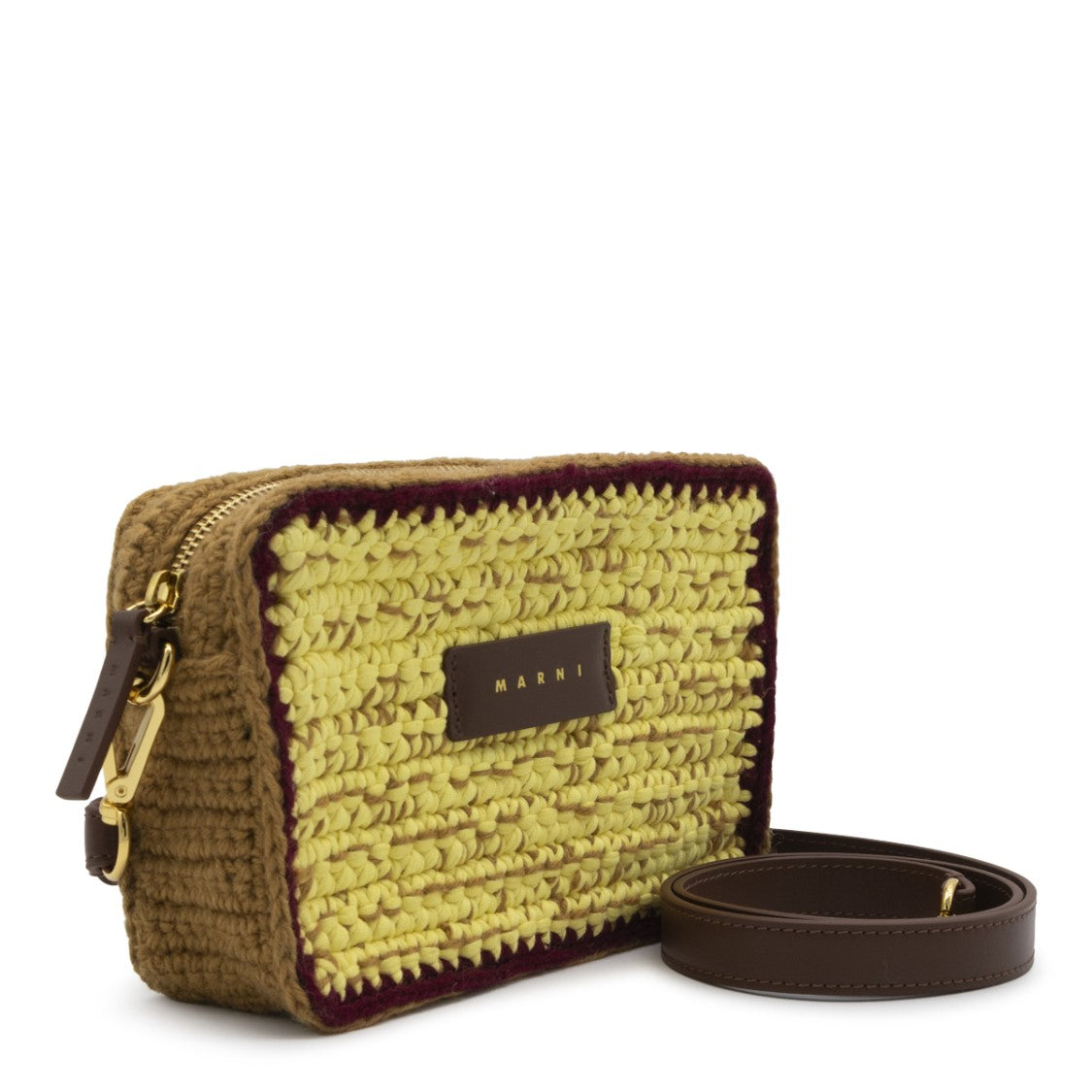 Marni Textured Crochet Crossbody Bag With Adjustable Strap