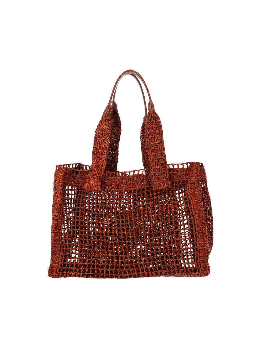 Chloé Brown East West Summer Raffia Tote